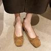 Women's Leopard Print Shoes Square Head Rubber Sole Shallow Mouth Shoes Woman 2024 Trend One Kick Breathable Home Outdoor Shoes