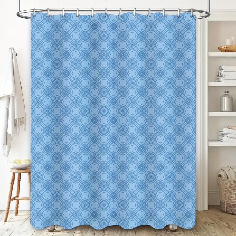 Luxurious 3D Printed Shower Curtain Waterproof Fabric Decorative Home Bathing Room Accessories Multicolor Floral Pattern Design
