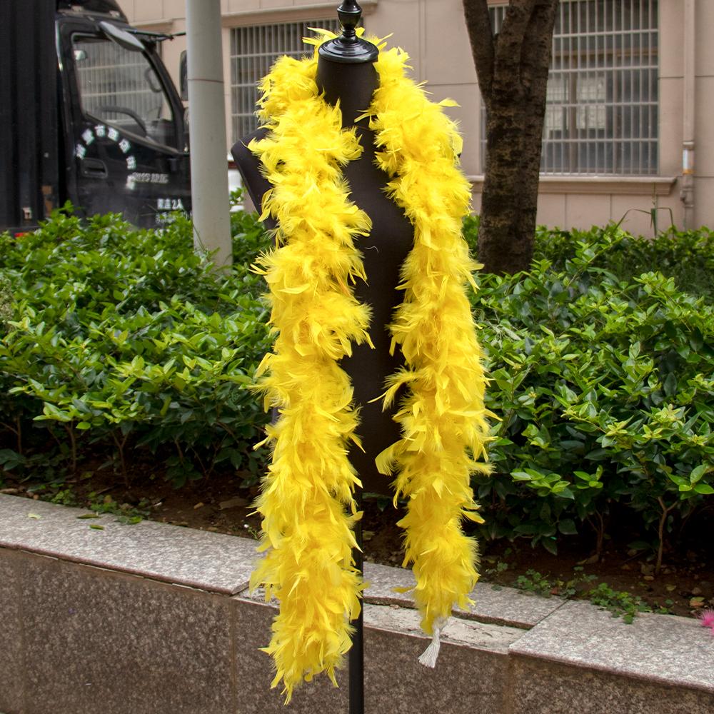 

2М Турецьке пір я марабу Боа 38г-90г Кольорове пір я Сукня Шаль DIY Ремесло Весільний Шарф Декор Шиття Костюм Оздоблення Аксесуари 60 Gram жовтий