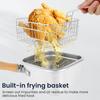 Deep Fryer Pot Stainless Steel Frying Pan with Basket and Lid Portable Square Deep Frying Pots Food Grade Cooking Tools Kitchen