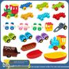 Large Car Building Blocks - Children's Educational Assembly Toy Compatible with Lego, Includes Train Base, Wheels, and Tire Accessories.
