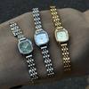 Retro Women Watch Stainless Steel Bracelet Quartz Wristwatch Minimalist Elegant Ladies Dress Clock Waterproof Gift Reloj Mujer