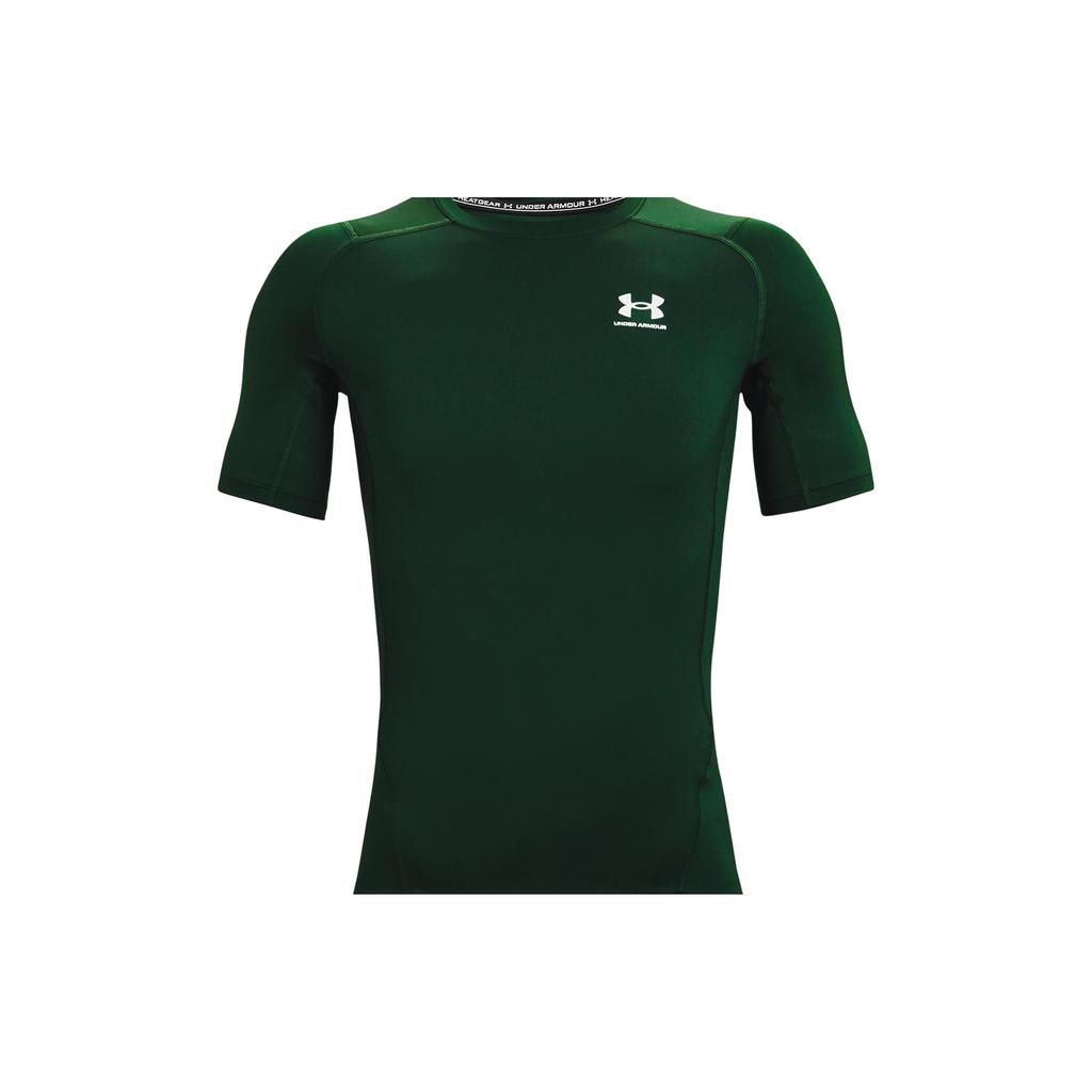 Under Armour Retro Letter Print Crew Neck Moisture Wicking Short Sleeve T-Shirt Men Green 1361518-301