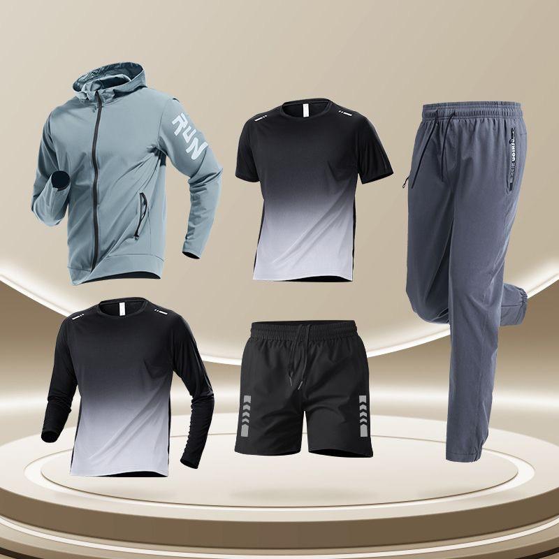 Tuta Sportiva da Uomo Asciugatura Rapida Set per Corsa Palestra Allenamento Vestibilità Larga Abbigliamento Sportivo per Allenamento all'Aperto
