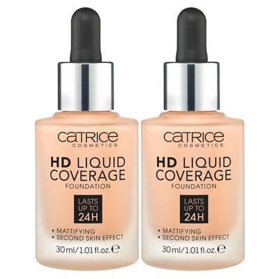 HD Liquid Coverage Foundation 30ml, No. 030 Sand Beige, 2 Pcs.