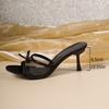 Nuove Sandali Moda con Fiocco Estate Classici Monocolore Tacco Stiletto Pantofole da Donna Sexy Punta Acuta Banchetto Donna Tacchi Alti