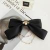 Lystrfac Korean Long Ribbon Bow Hairpin for Women Girls Hairclip Bangs Hairgrips Cute Back Head Top Clip Hair Accessories
