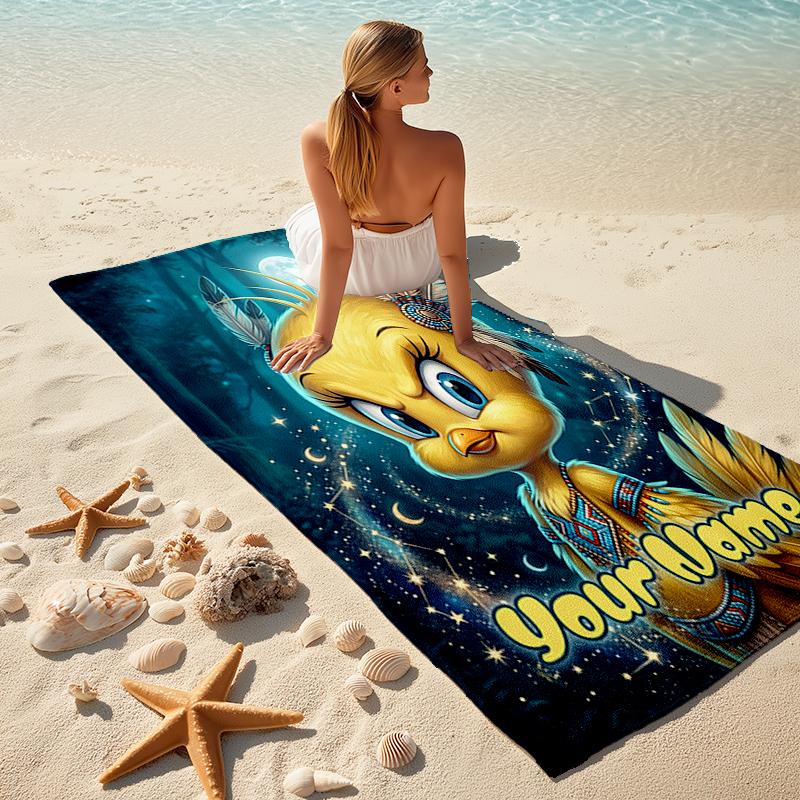 1PC Custom Name Dreamy Night Friend Beach Towel Highly Absorbent And Sand-Resistant Towel for Swimming, Pool, Yoga, And Travel Lightweight