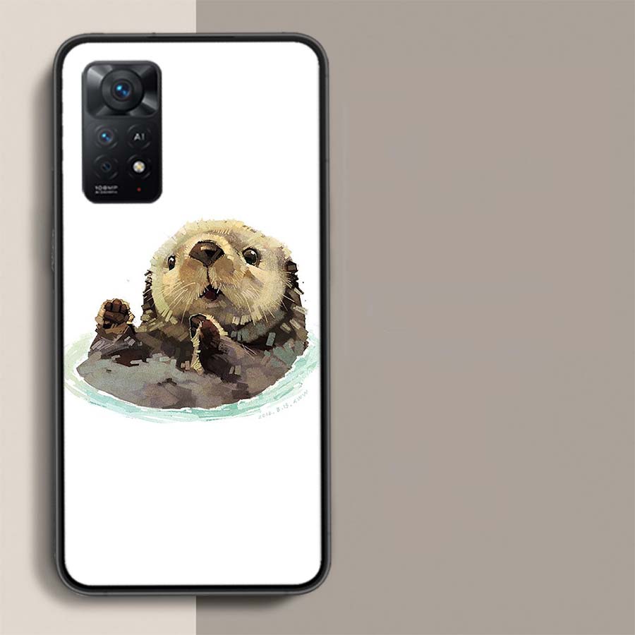 Lovely Otter Who Loves Clean Food Phone Case For Xiaomi Redmi Note 12 Pro Plus 5G 12S 11 11E 11T Pro 10 9 8 7 11S 10S 4G 9T 8T 9
