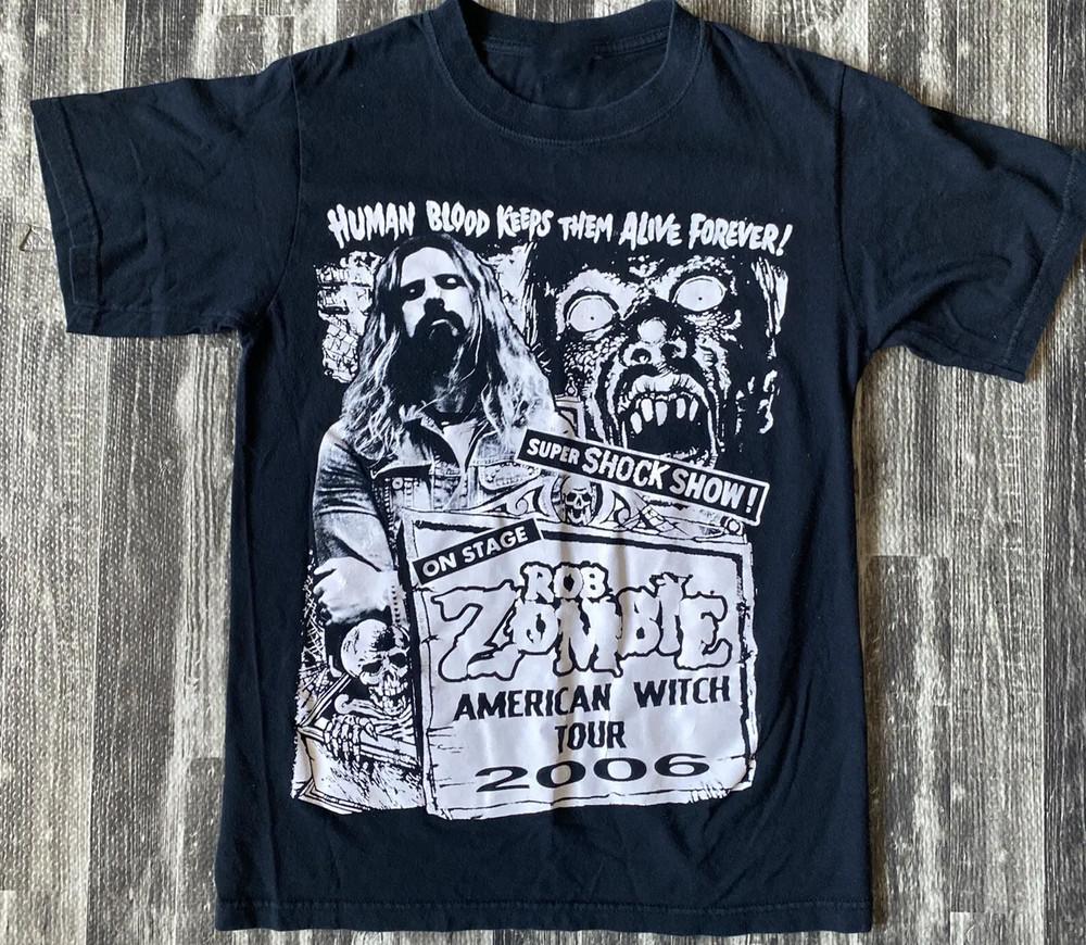Rob Zombie AMERICAN WITCH TOUR 2006 Shirt Classic BLACK Unisex S-5XL 1G0092 Unisex T-Shirt XXXL