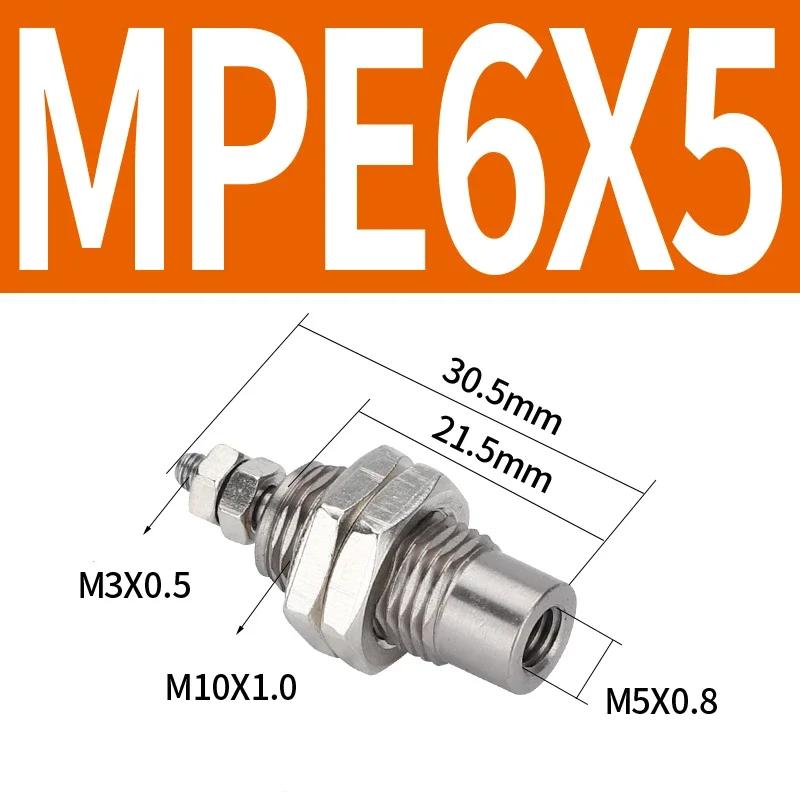 MPE Series Bore 4/6/10/15mm, Stroke 5/10/15/20mm-B Miniature Male Threaded Micro Single Action Spring Cylinder