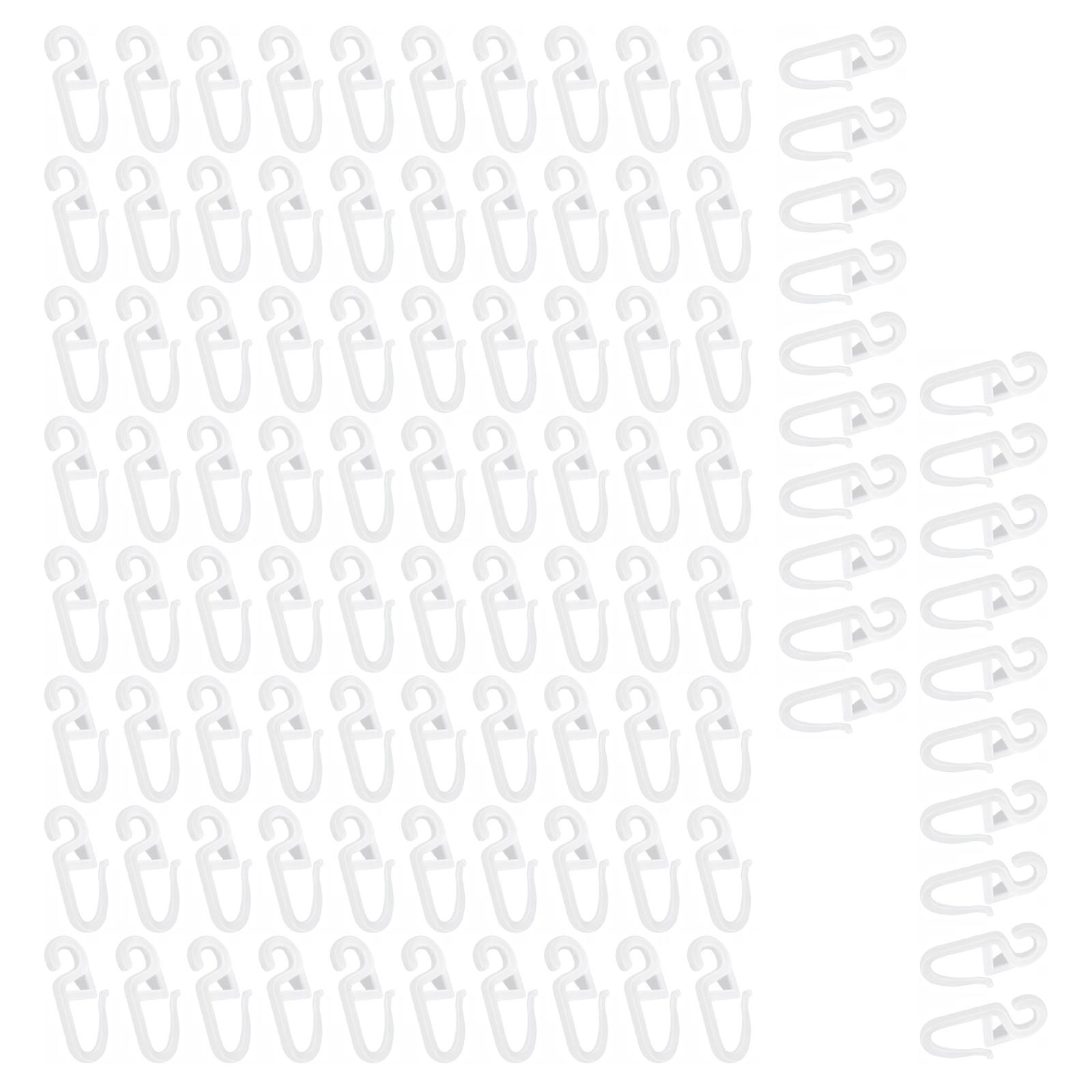 

Упаковка из 100 крючков для карнизов S-образной формы, плавно скользящий зажим для сменных аксессуаров для штор дома и офиса