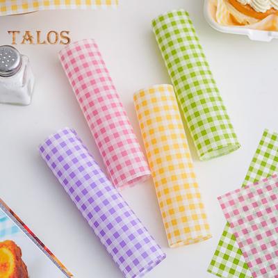 100 ks Papier na vyprážané potraviny Nepriľnavý viacúčelový kockovaný vzor Pohodlné savé papiere Burgery Podložky do košíkov na vyprážané potraviny