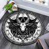 Baphomet Symbol Occult Artwork Round Area Rug,Carpet Rug for Living Room Bedroom Sofa Playroom Decor,Non-slip Floor Mat