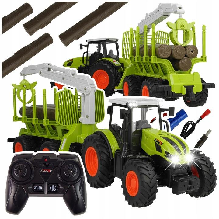 Duży Traktor Z Przyczepą Ciągnik Zdalnie Sterowany Pilot R/C Na Akumulator