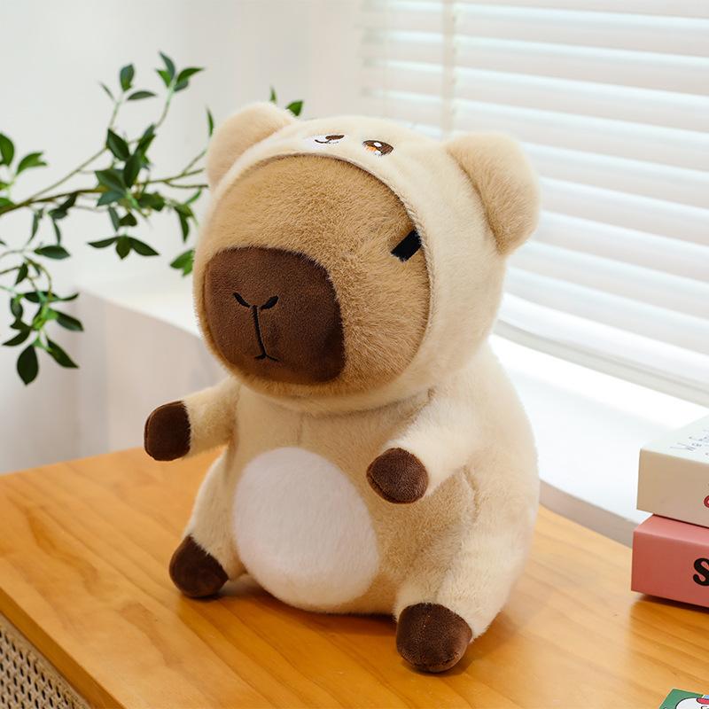 New I Pink Rabbit Transformed Into Capybara Doll Little Yellow Duck Capybara Bear Doll Children Comfort Plush Play
