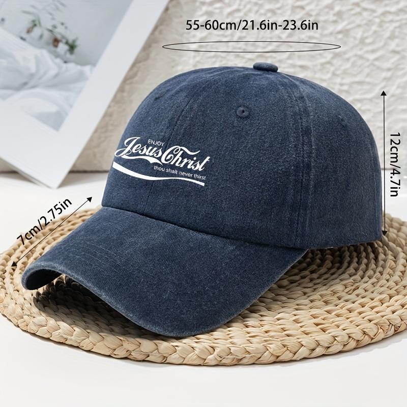 Jesus Christ White Letter Print Old Washed Baseball Cap Unisex Dad Hat Outdoor Sun Hat