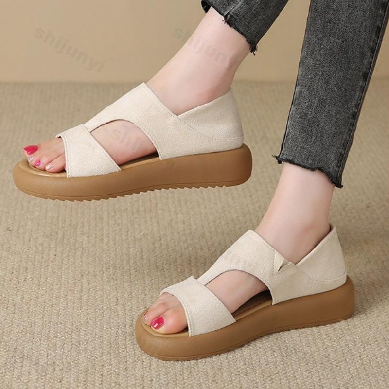 Fashion Fashion Leopard Casual Sandals for Women 2025 Summer New Thick Sole Open Toes Comfortable Cool Shoes Outdoor Beach Single Shoes