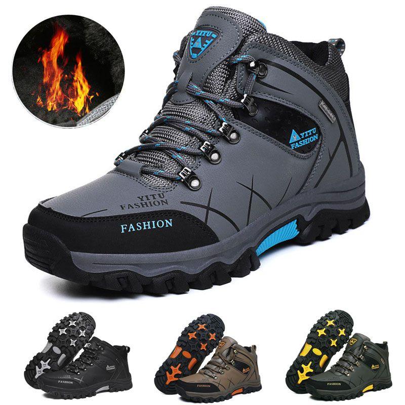 Men's Winter Snow Boots Warm And Waterproof Hiking Shoes With Elegant Look
