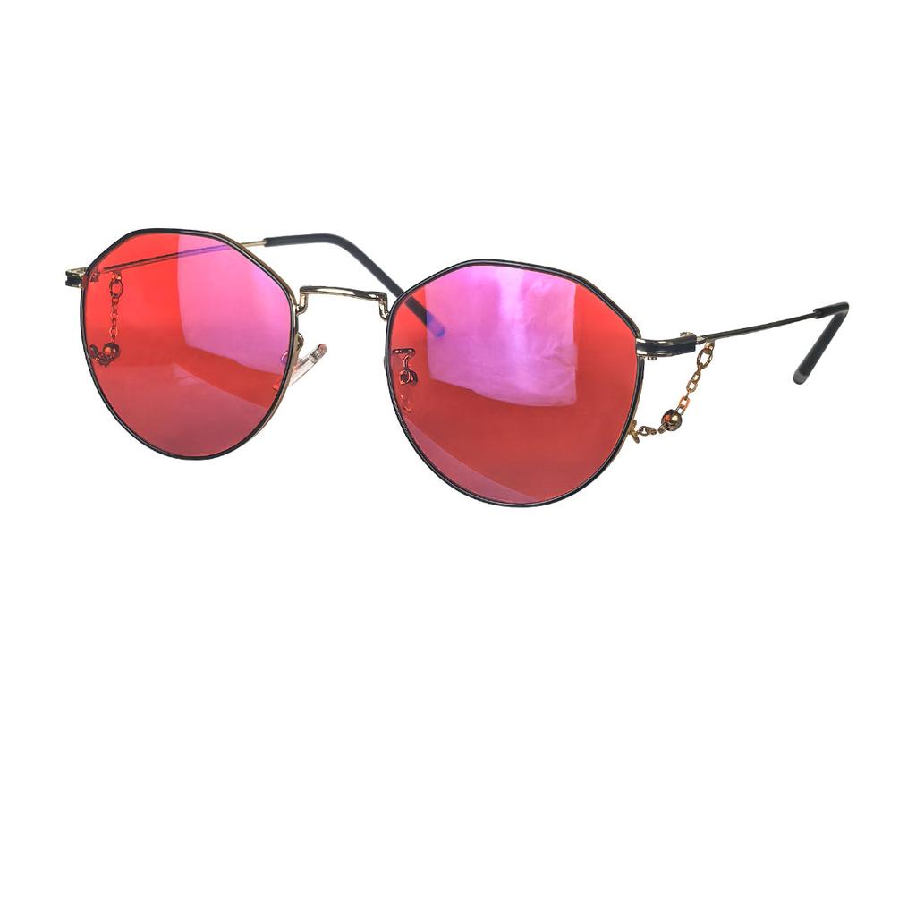 Blue Light Blocking Glasses Women Red Orange Lens Improve Sleep Metal Frame Small Size 133mm Nighttime Use