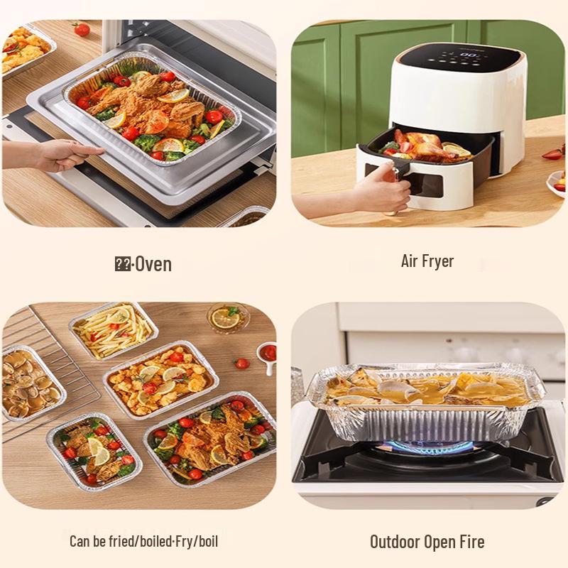 Hochleistungsfähige rechteckige Aluminiumfolienschale für BBQ, Takeaway, Backen, Einweg-Gewerbenutzung