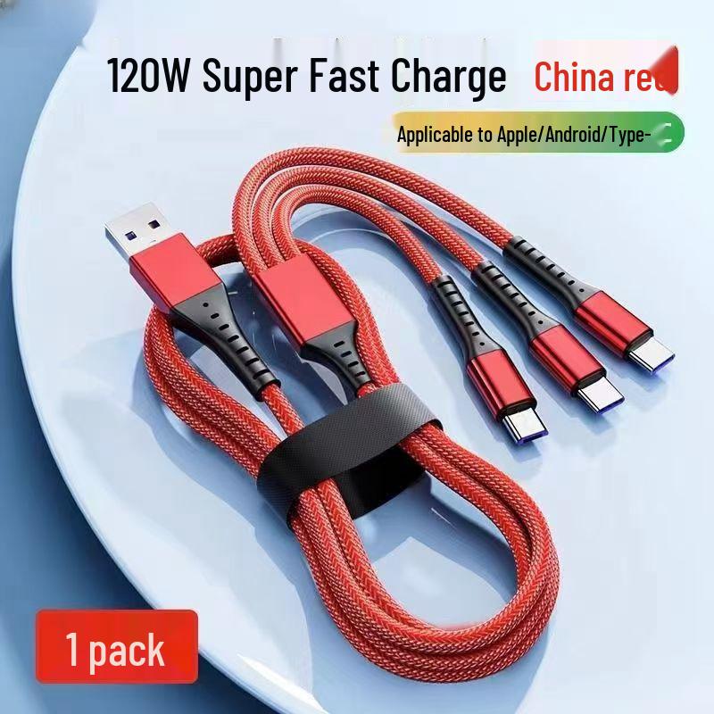 240W Fast Charging 3-in-1 Cable for Apple 13, Android, and Type-C.