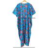 Damen Sommer Baumwolle Blumenmuster Türkis Lang Maxi Nachtwäsche Boho Kaftan Kleid CKFTN-SCRN-FULL-BUYIT-080