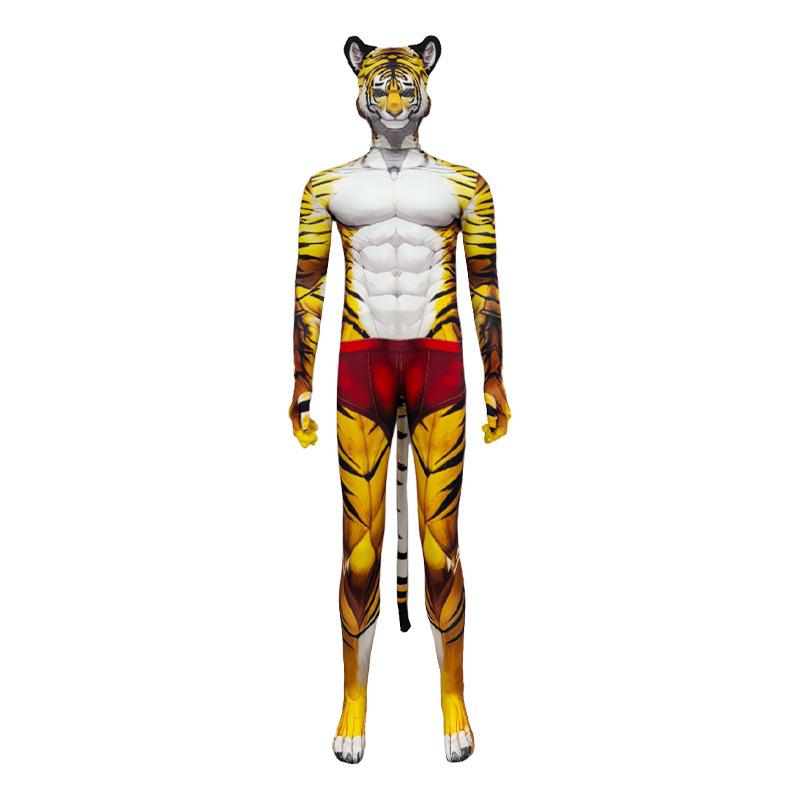 

Muscle Tiger Cat Halloween Cosplay Bodysuit for Kids Size 120