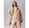 Women's Midweight Long Puffer Quilted Regular Fit Coat (LV047D508G) Brown/beige