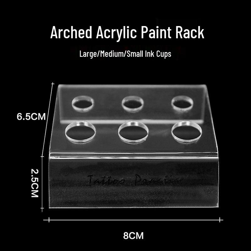 Transparent Silicone Tattoo Ink Cup Holder for Permanent Makeup - Acrylic Ink Rack and Mixing Base