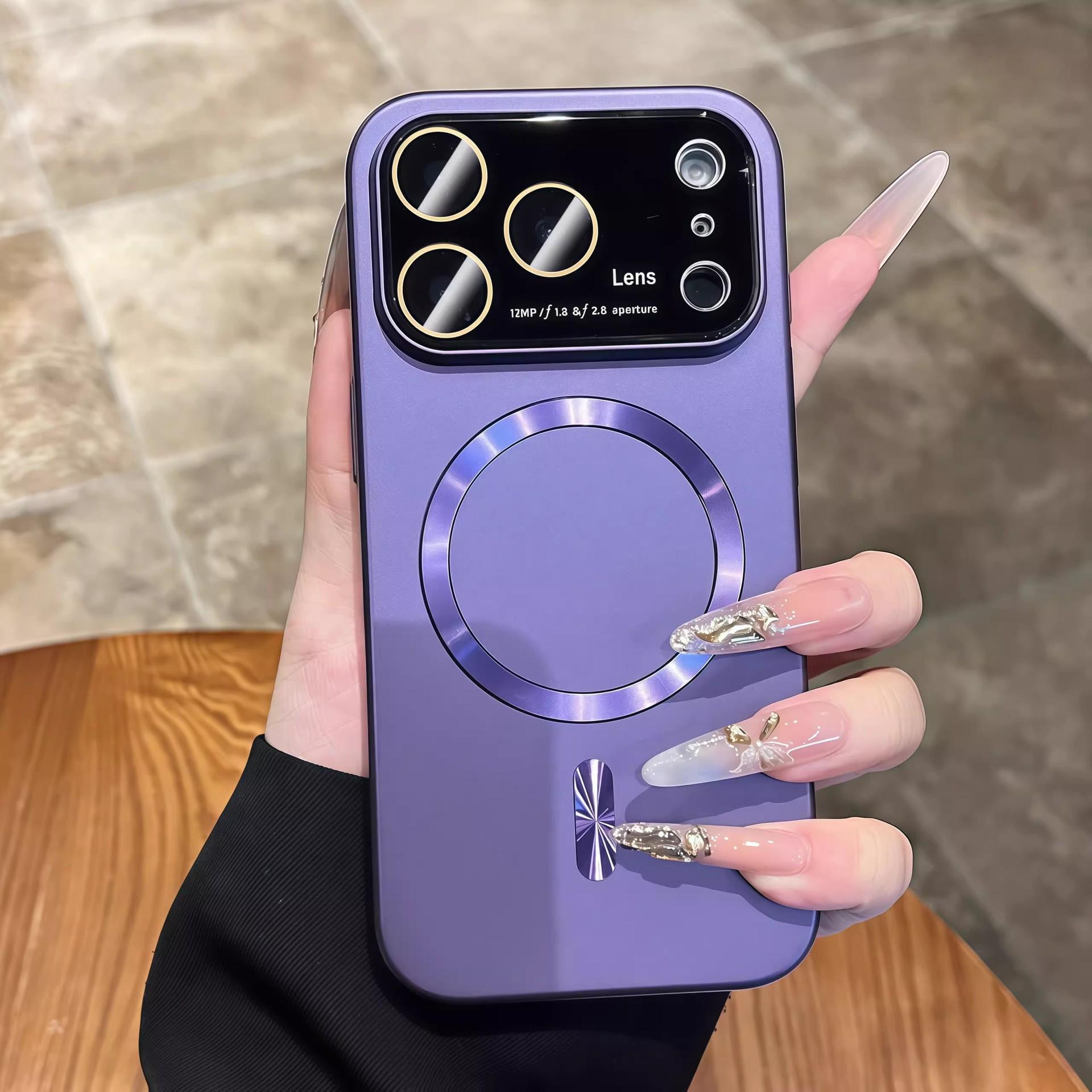 

Magnetic CD Texture Matte iPhone 16 Case – Instantly Transforms into Apple 17 Pro Max Case with Large Window, Hard Protective Skin Feel iPhone 15 Pro Max
