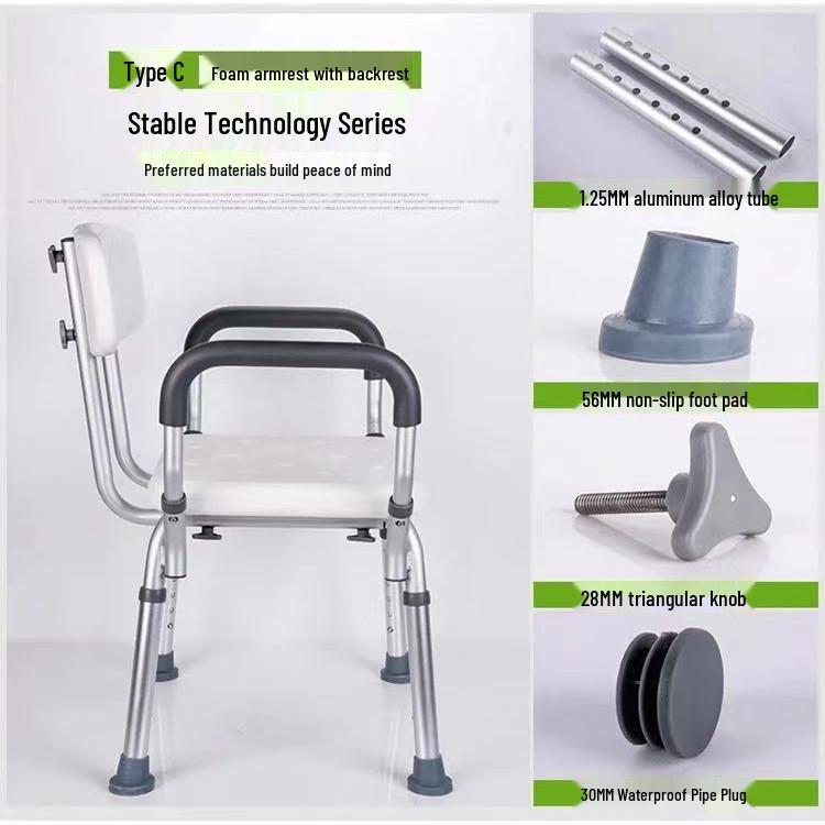 Elderly & Disabled Non-Slip Shower Chair for Pregnancy & Bathing Safety