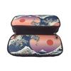 Shiba Inu Kanagawa Oki Nami Ura Pen Case Pencil Holder Large Capacity Box Multifunctional Stylish Leather Pouch Boys Girls Children Simple Tool High