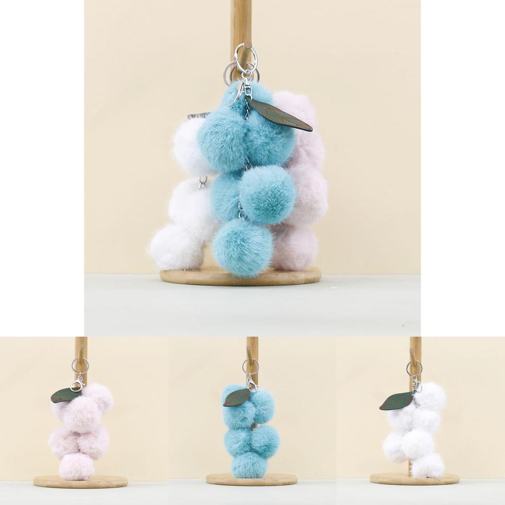 Grape Plush Keychain Soft Pp Cotton Stuffed Toy Bag Charm Gift For Girls Couples