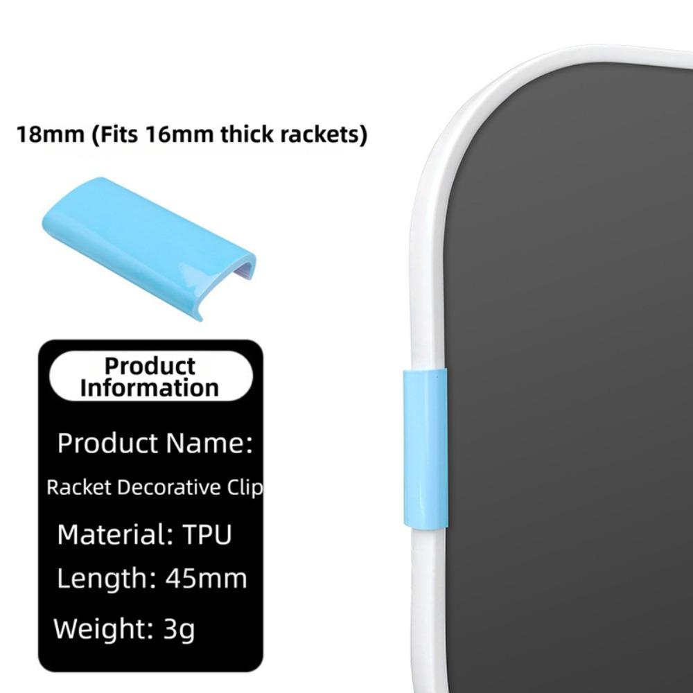 Fit for 16mm Pickleball Paddle Edge Protector Weighted Blocks Shock Absorption Edge Protector Clips Decorative Colorful