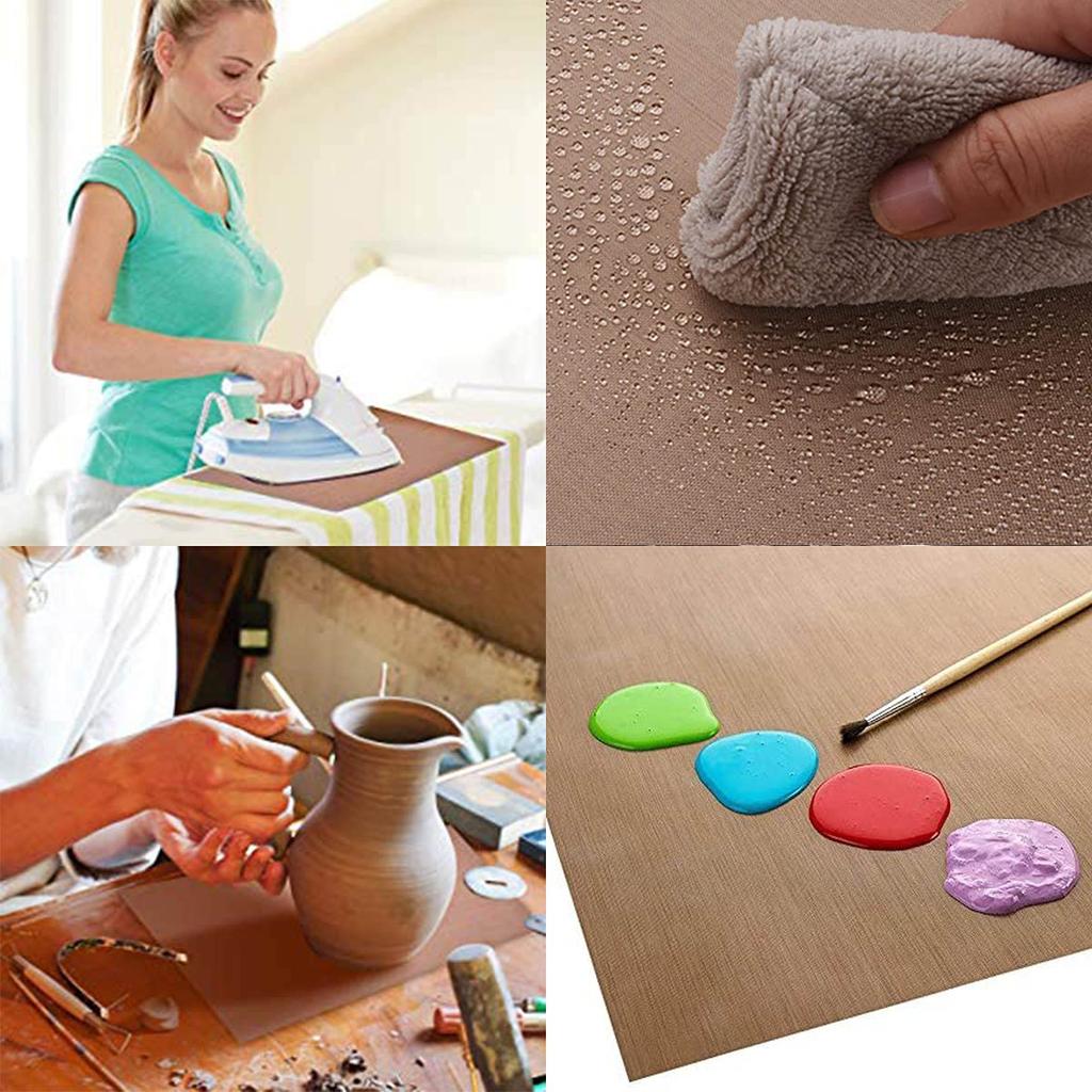 GOOMAND Teflon Heat Fiberglass Craft Heat Press Paper TFE Nonstick Craft Mat 6-Pack Sheets, Resistant, Washable, Mat, Reusable, 4060cm (Unbleached)