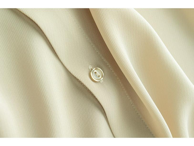 2025 Frühling/Herbst Damen Luxus Maulbeerseide Langarmhemd - Schwergewichtig, Verdickt, Einfarbiges Pendeloberteil