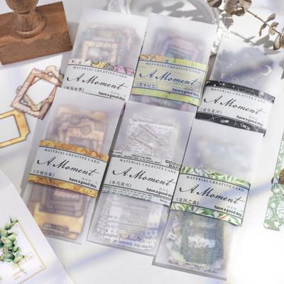 40Pcs/Set Scrapbook Decoration Frame Vintage Hollow White Kraft Paper Thick Planner Diary Journalist Decorative Card DIY Supplies