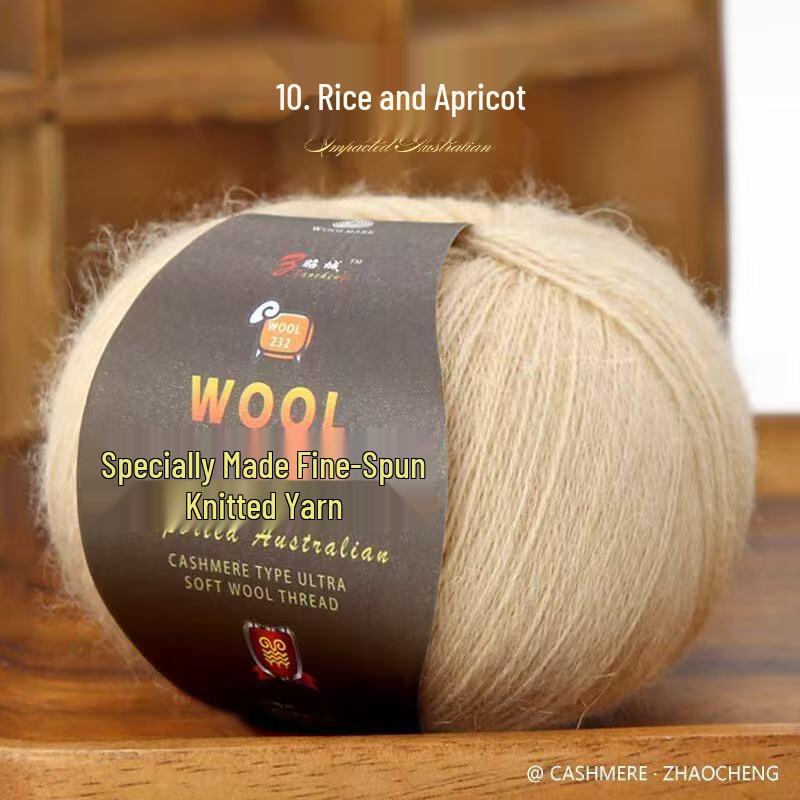 100% Cashmere 2-Ply Medium Fine Knitting Yarn for DIY Sweaters & Scarves