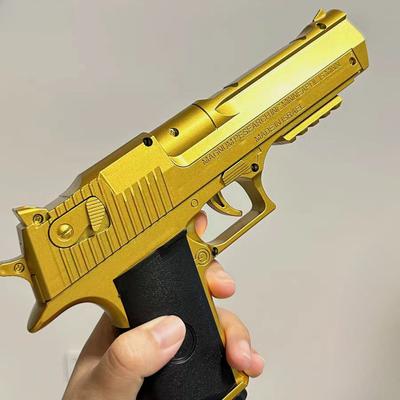 Desert Eagle Mechanical Continuous Fire Pistol Shell Ejection Decompression Toy Empty Hanging Soft Bullet Toy Gun Gift