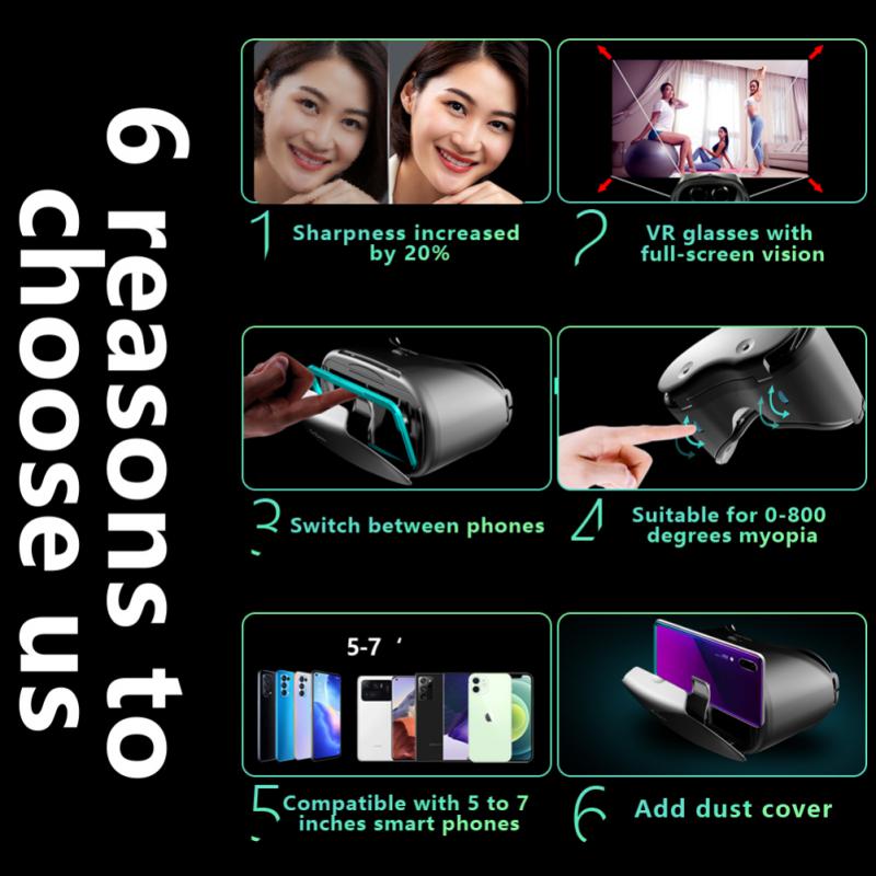 Vrgpro X7 3d Vr Glasses Virtual Reality Full Screen Visual Wide-angle Vr Glasses For 5 To 7 Inch Smartphone Eyeglasses Devices