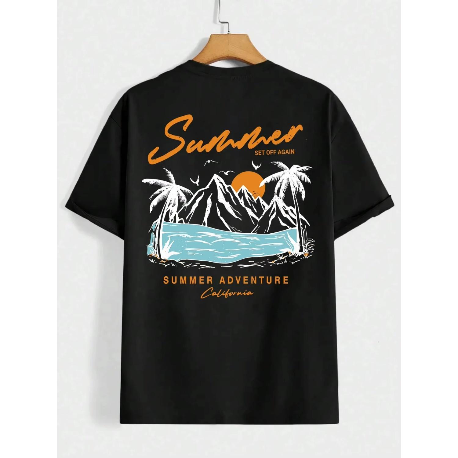 

Summer Set Off Again Adventure California Mens T-Shirt Cotton Tee Clothing Fashion Sweat Clothes 2026 New Cotton Summer Tshirt S