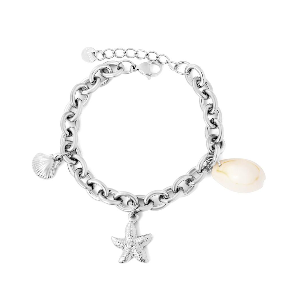 Summer Waterproof Ocean Bracelet For Women With Shell And Starfish Decor In Gold Tone Elegant Accessory