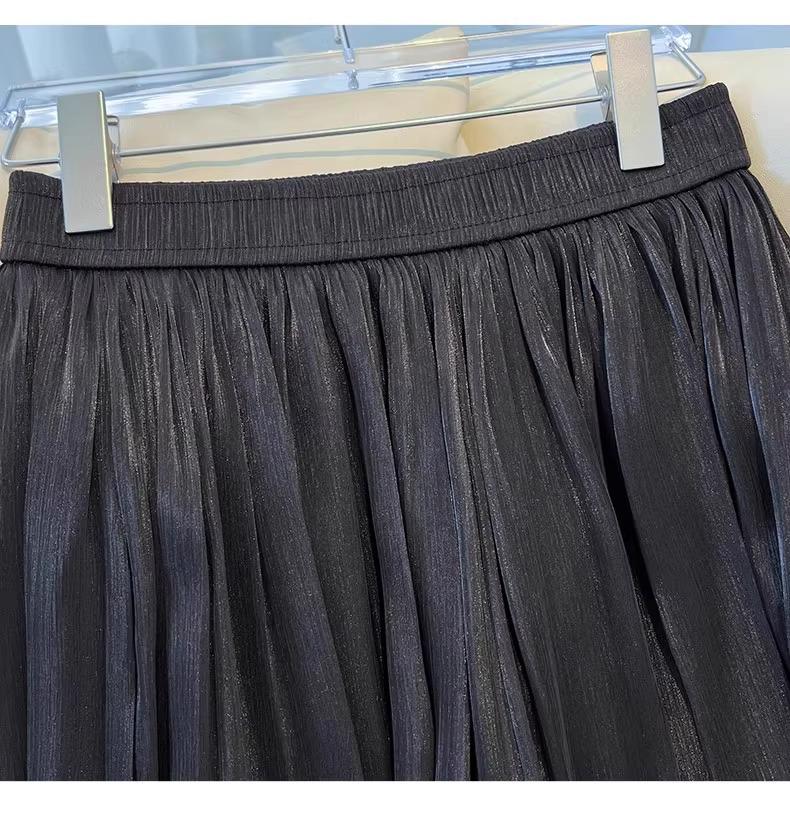Iridescent Gauze Wide-Leg Skirt Pants for Women - 2025 Summer Fashion, Slimming, Drapey, and Versatile Casual Wear