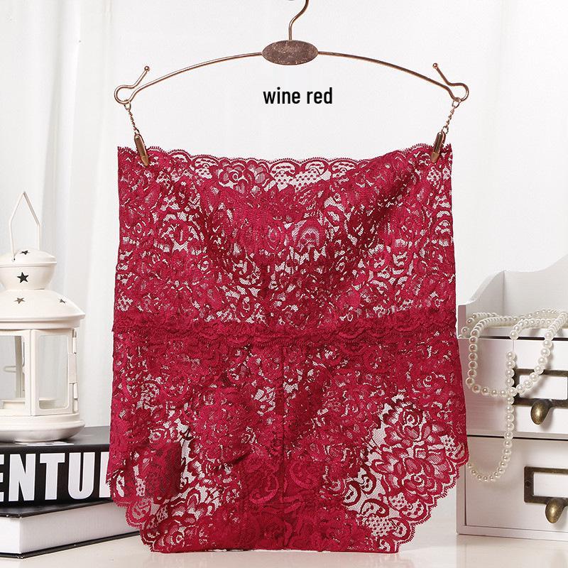 Plus Size Sexy Lace High-Waisted Women's Breathable Panties