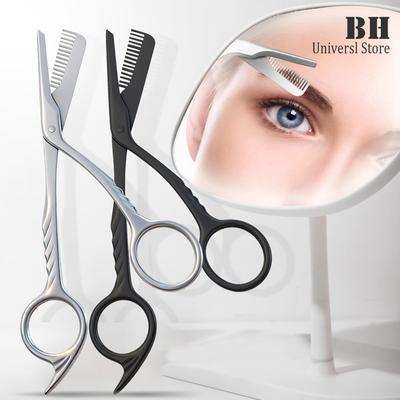 1Pcs Eyebrow Trimming Scissors With Combs Eyebrow Trimmer Kit Stainless Steel Grooming Eyebrow Shaping Scissors Tools