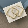Square-shaped Earrings for Women in Summer, Bold Ear Accessories with Unique Design, Small-sized Large Ear Ring