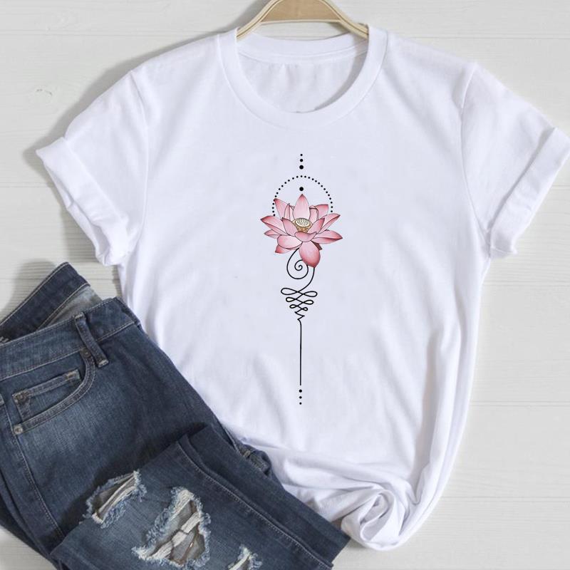 2026 Women Lady Clothing Floral Women Print European and American Short-sleeved T-shirt Women Clothing  Tops  Oversized TShirt
