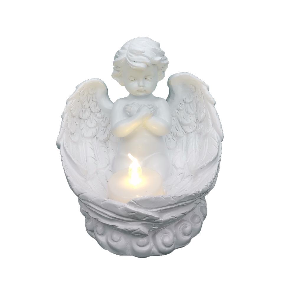 Angeli Nordici in Resina LED Portacandele Ornamenti per Decorazione Soggiorno