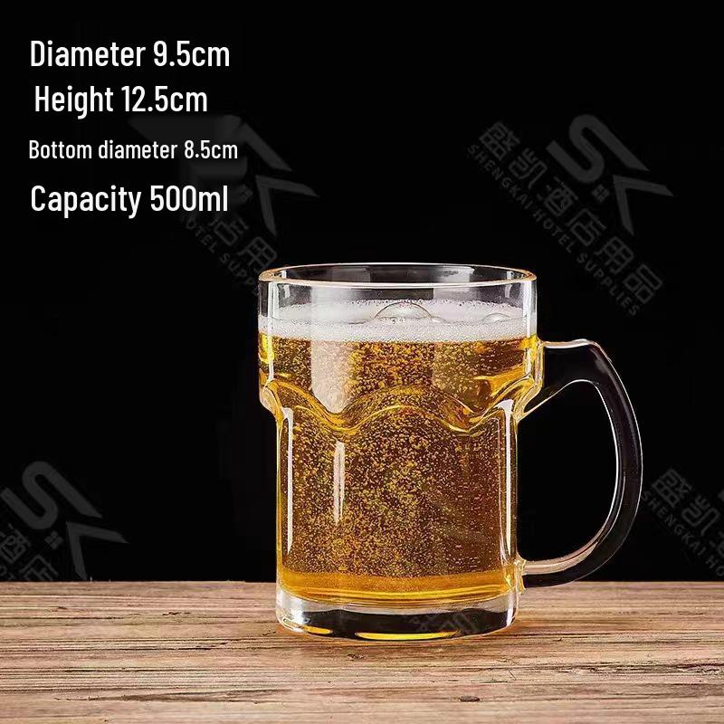 Large Capacity Waist-Slimming Crystal Beer Mug - Thickened Wheat Craft Glass for Household Use